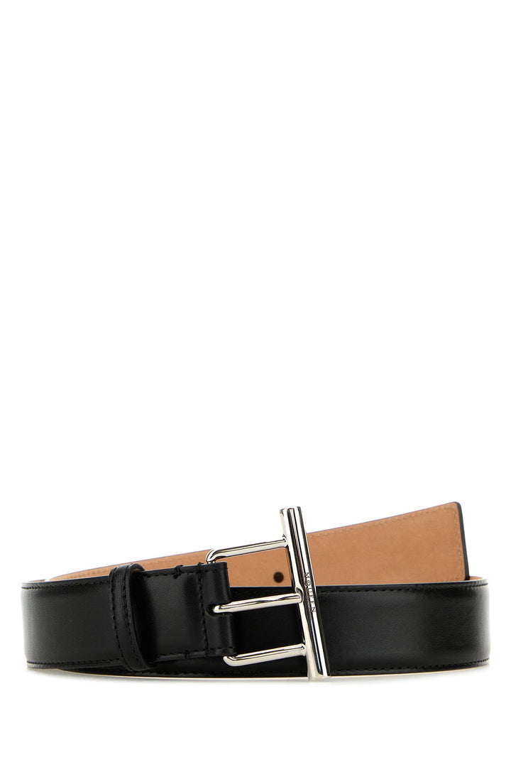 Black leather belt