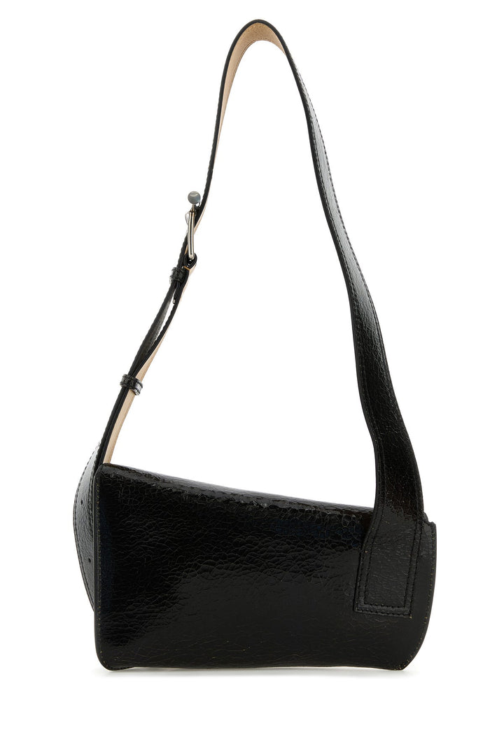 Black leather Sling crossbody bag