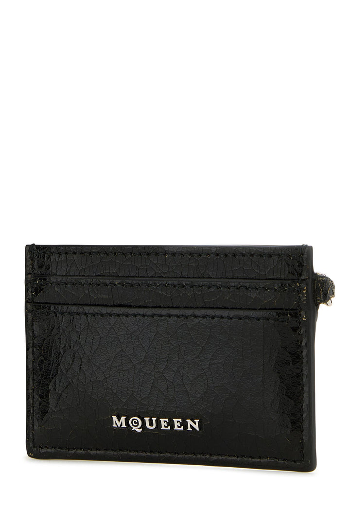 Black leather card holder