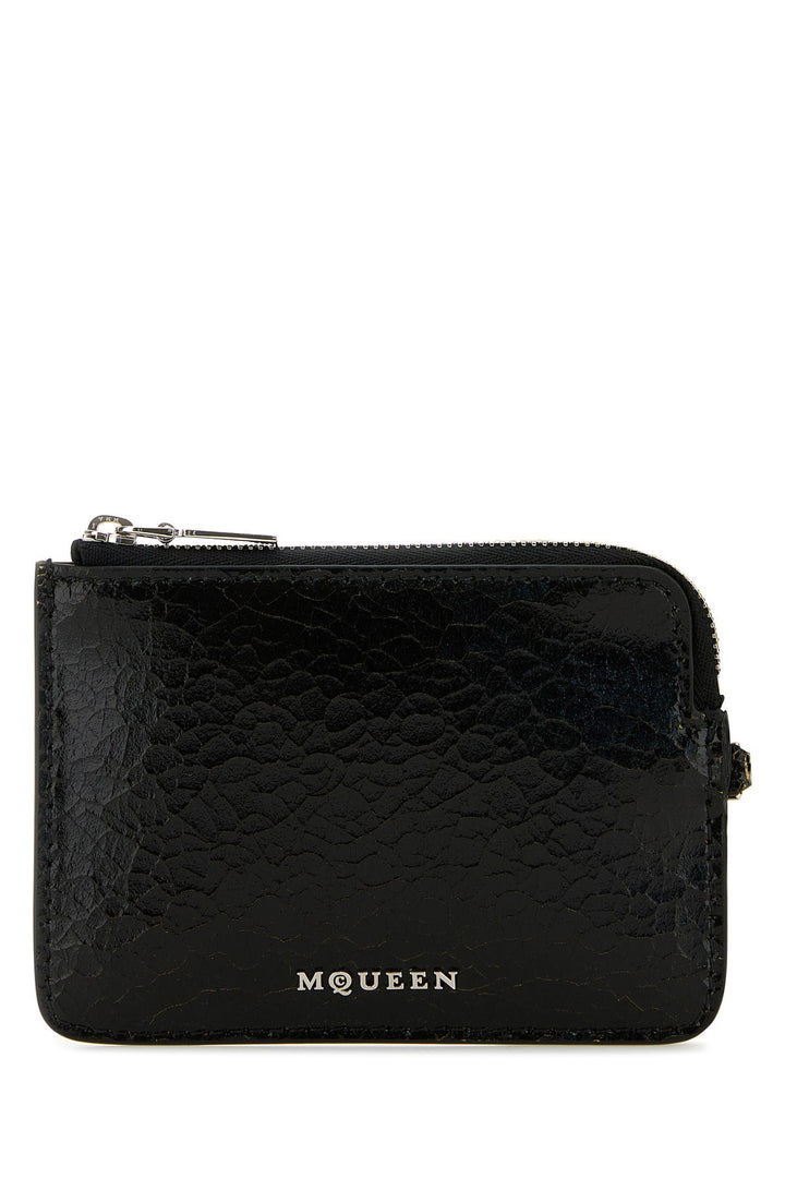 Black leather card holder