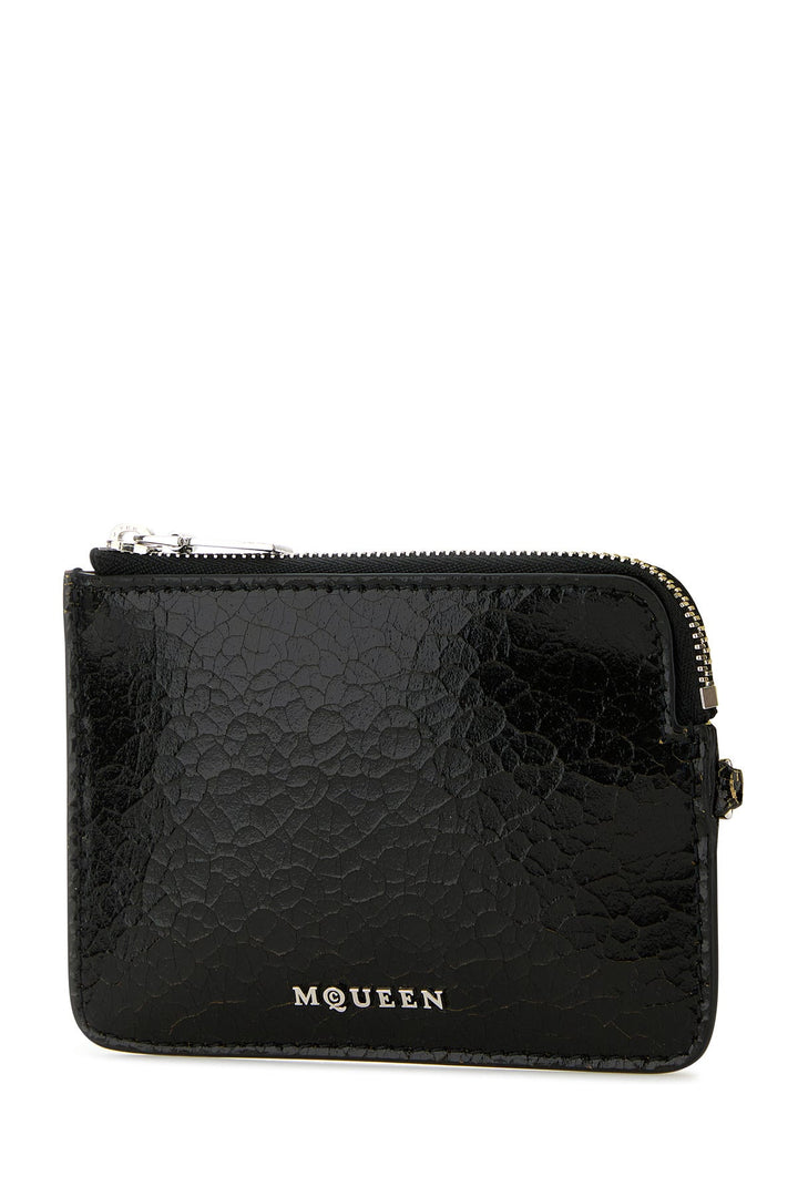 Black leather card holder