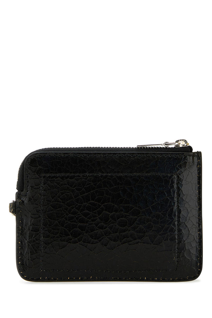 Black leather card holder