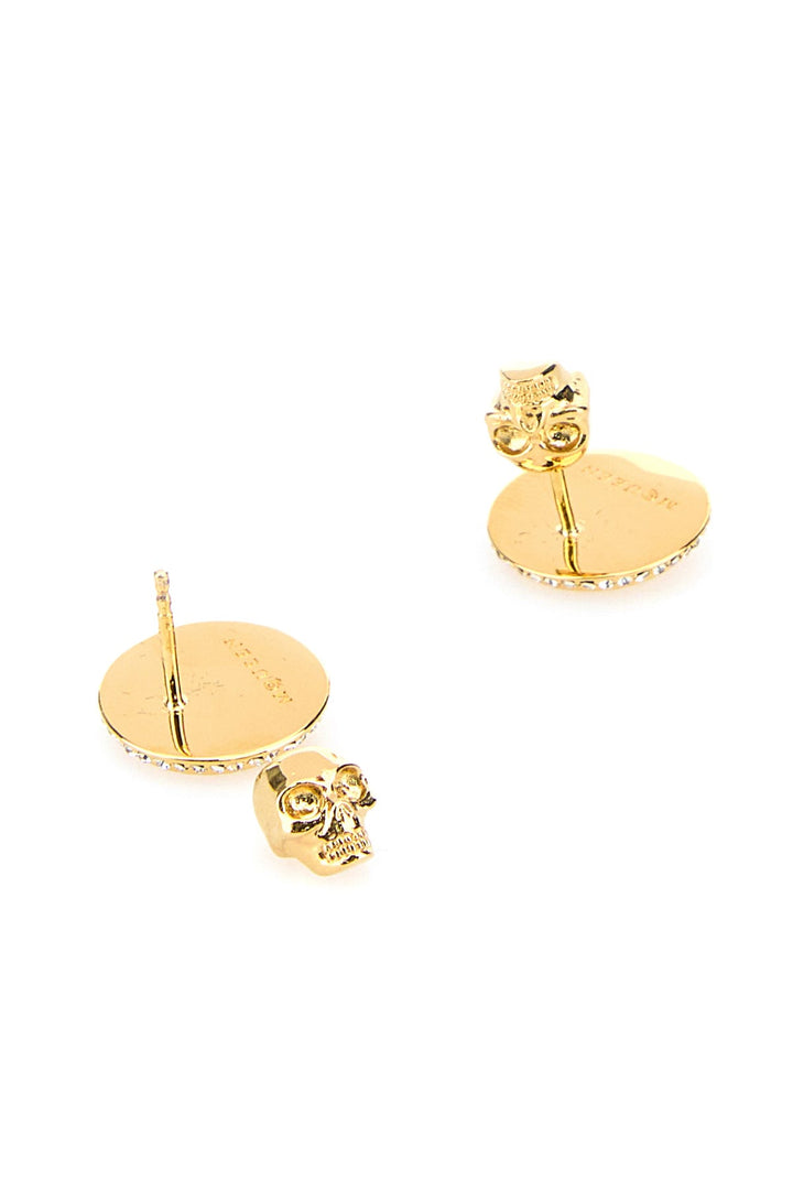 Gold metal Sovereign Skull earrings