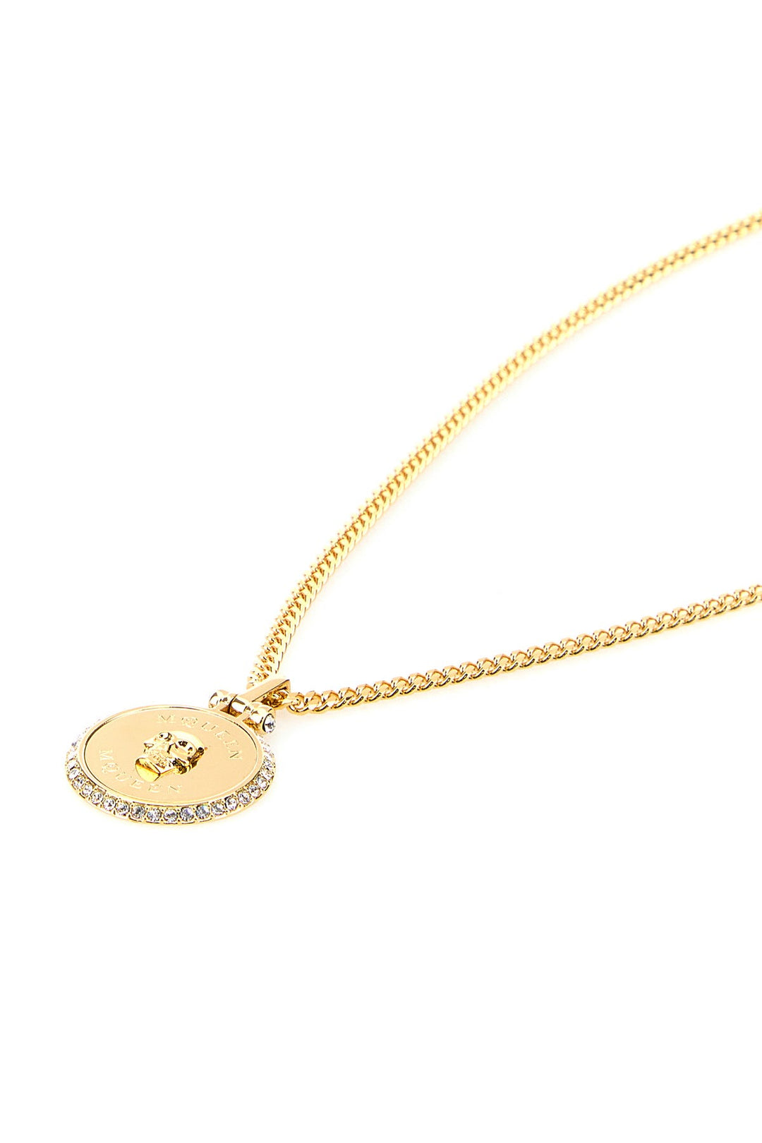 Gold metal Sovereign Skull necklace