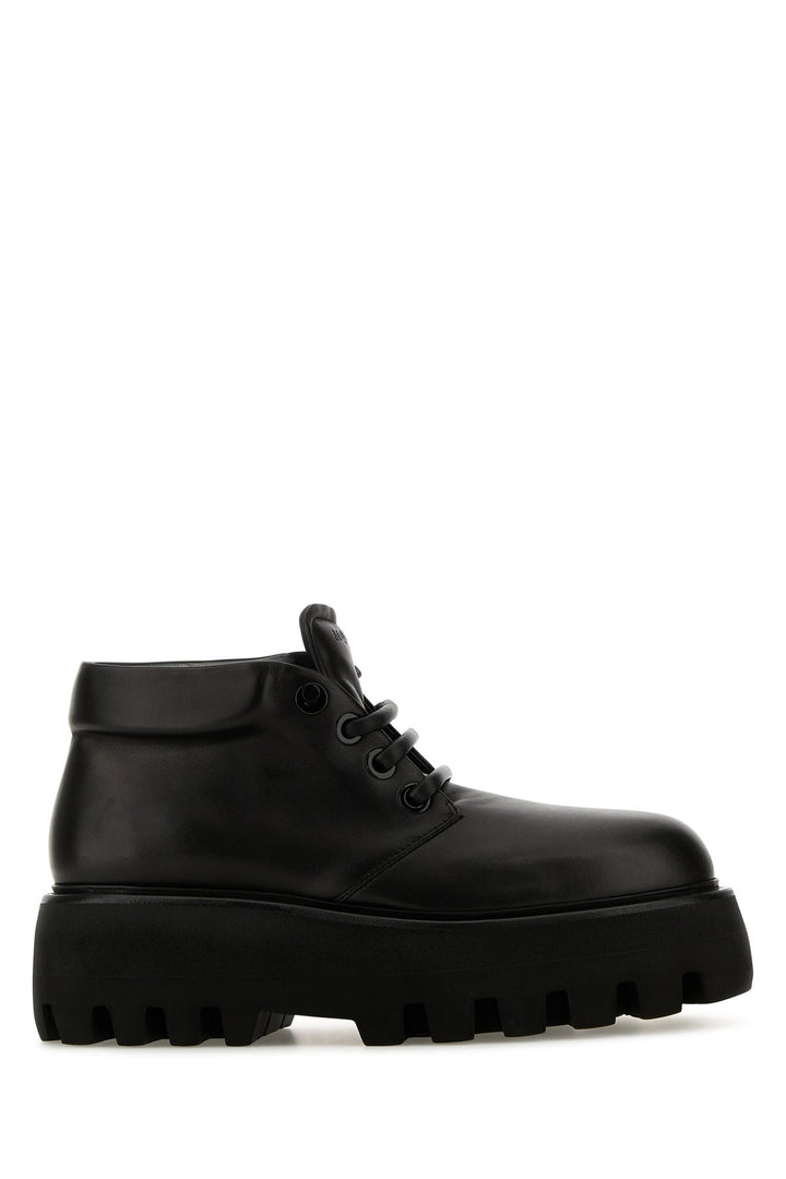 Black nappa leather Sofa lace-up shoes