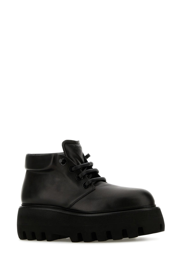 Black nappa leather Sofa lace-up shoes