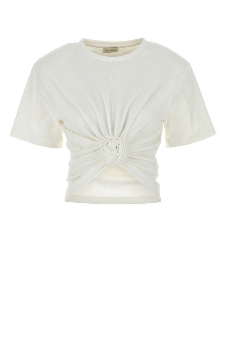 White stretch cotton t-shirt