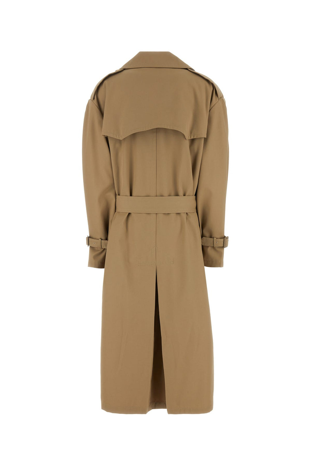 Beige gabardine oversize trench coat