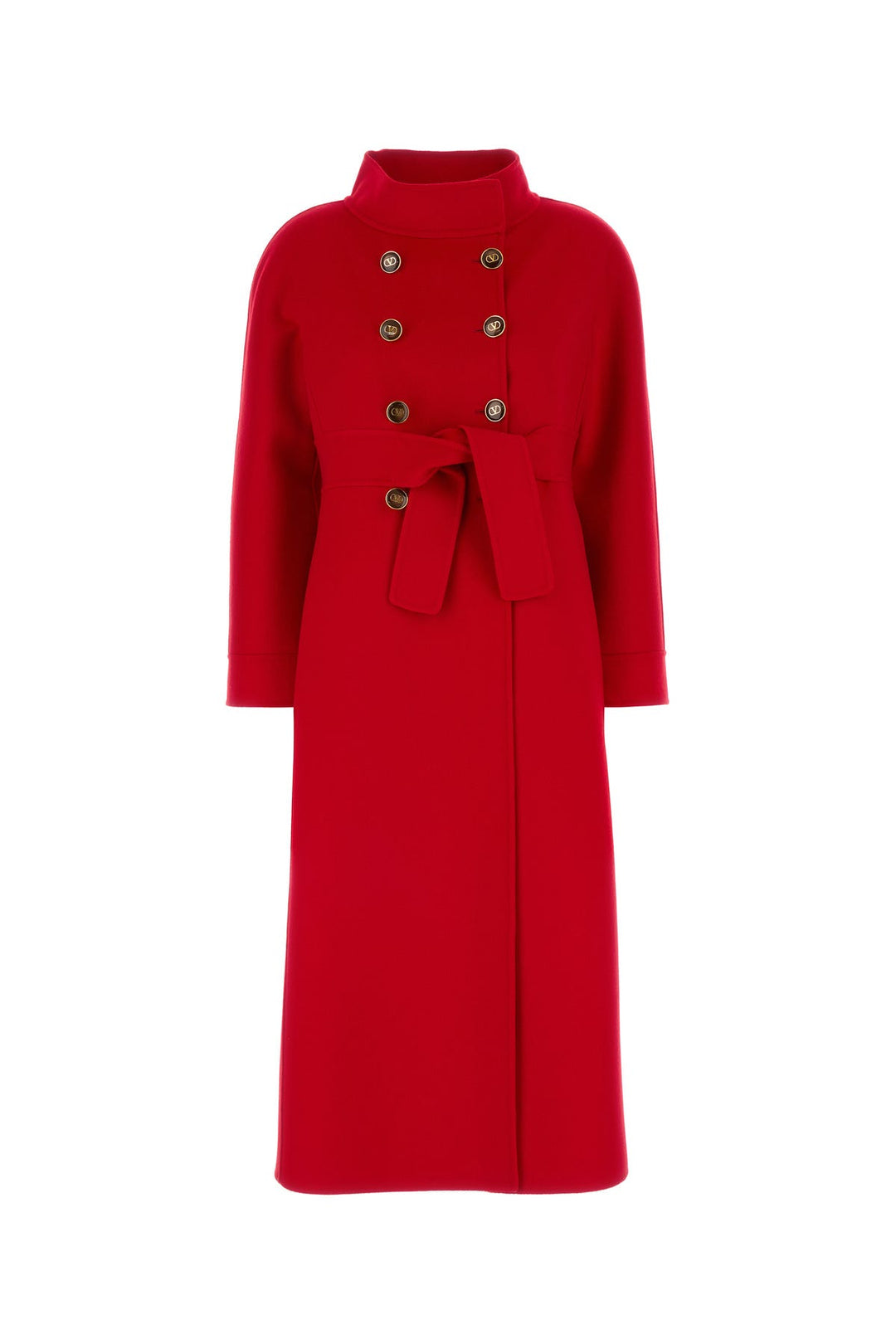 Red virgin wool blend coat