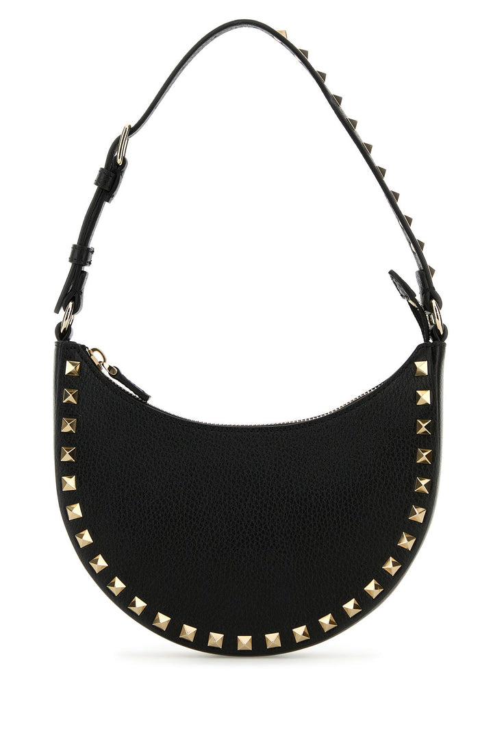 Black leather Rockstud handbag