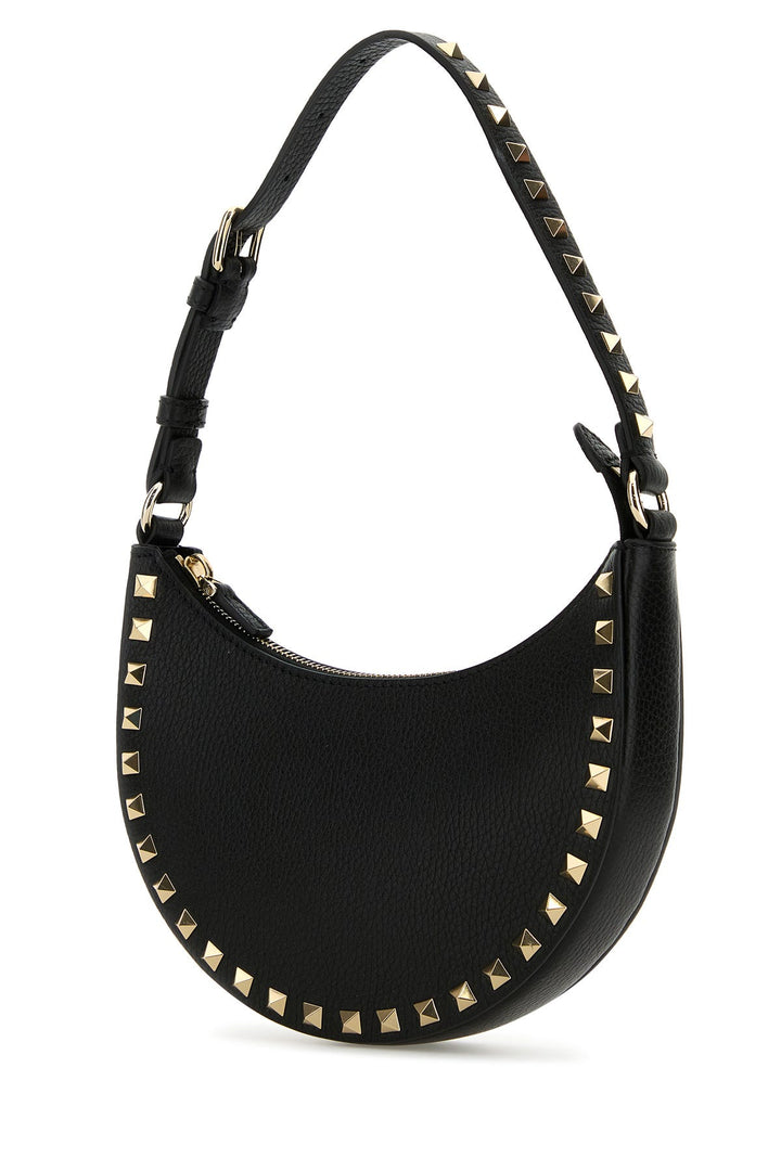 Black leather Rockstud handbag