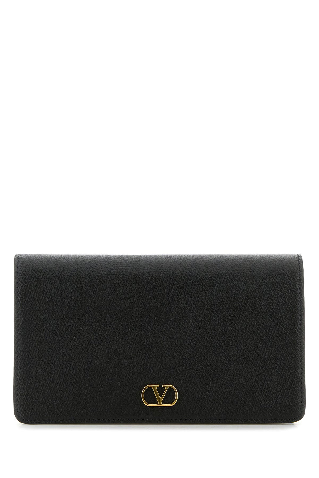 Black leather VLogo Signature clutch