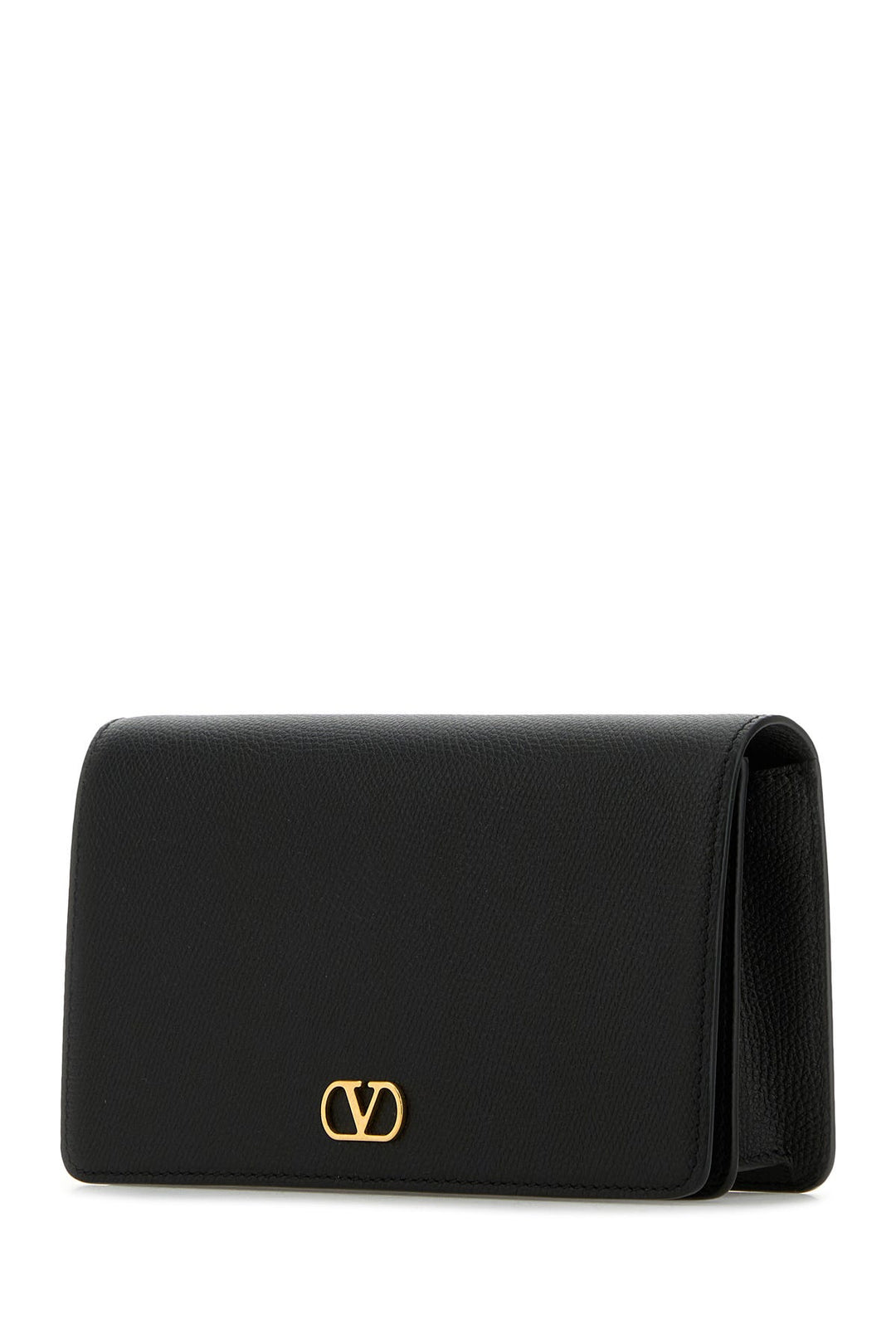 Black leather VLogo Signature clutch