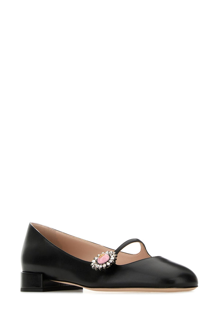 Black leather Mary-Jane Valentino Garavani Preshoes ballerinas