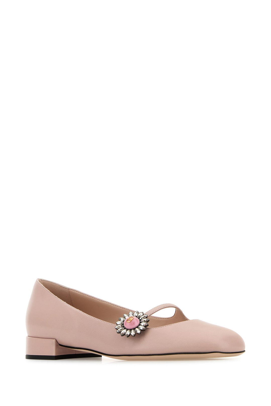 Pastel pink leather Mary-Jane Valentino Garavani Preshoes ballerinas