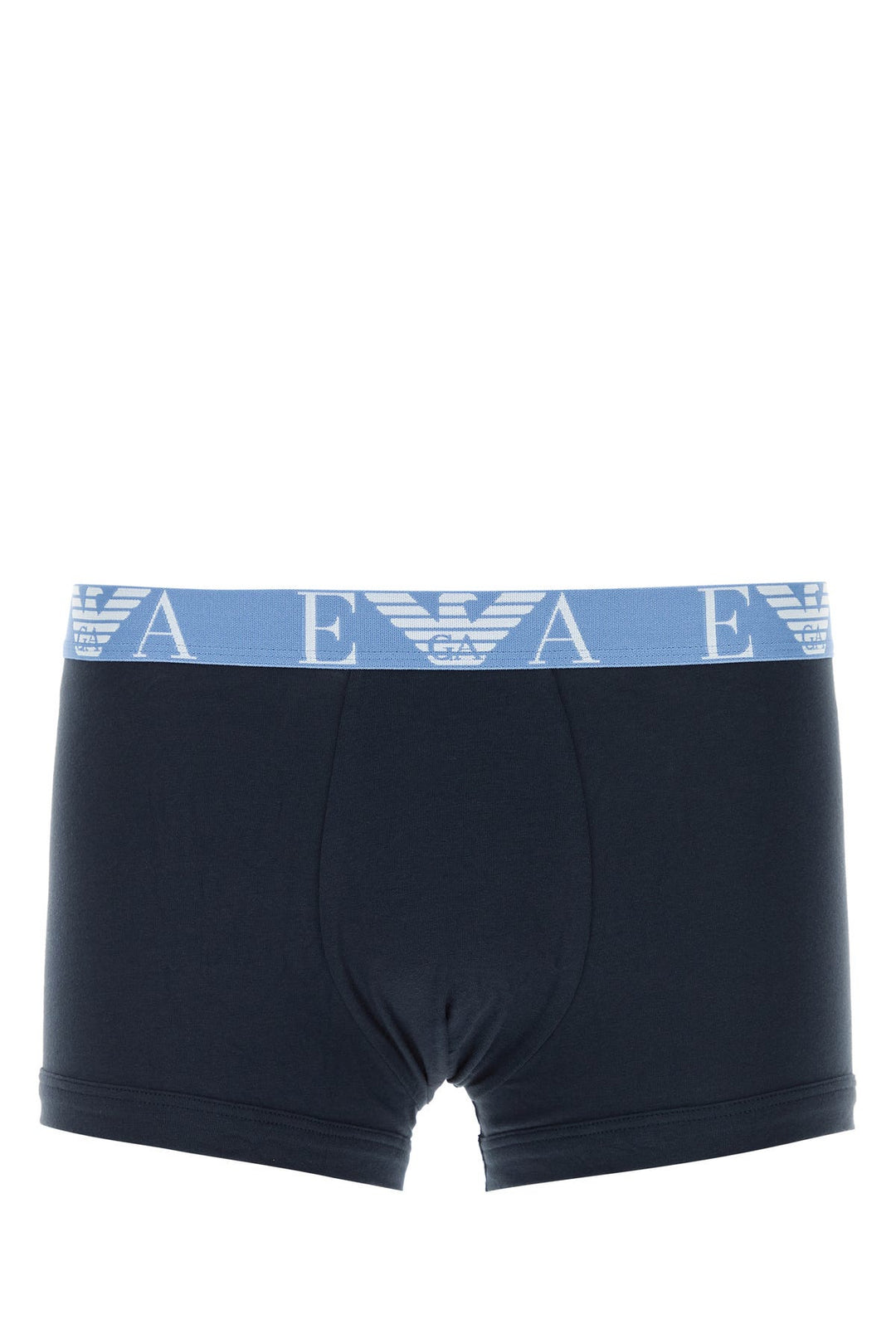 Dark blue stretch cotton boxer set