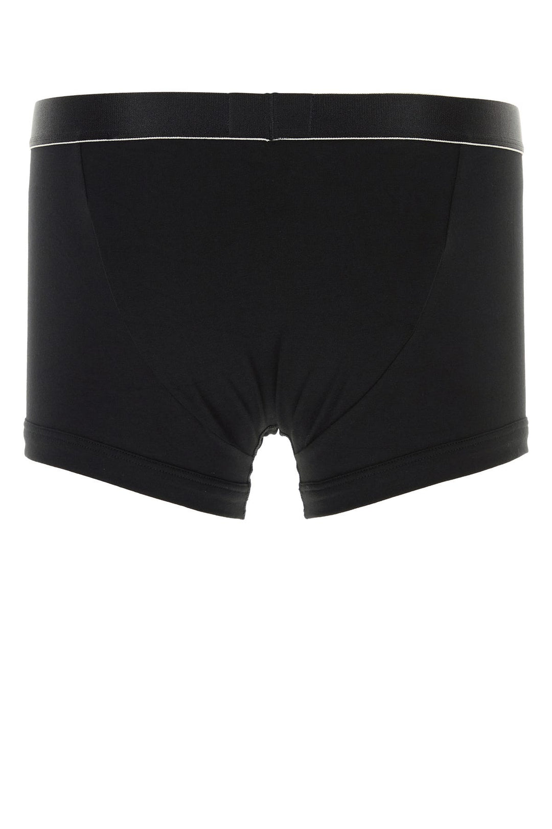 Black stretch cotton boxer set