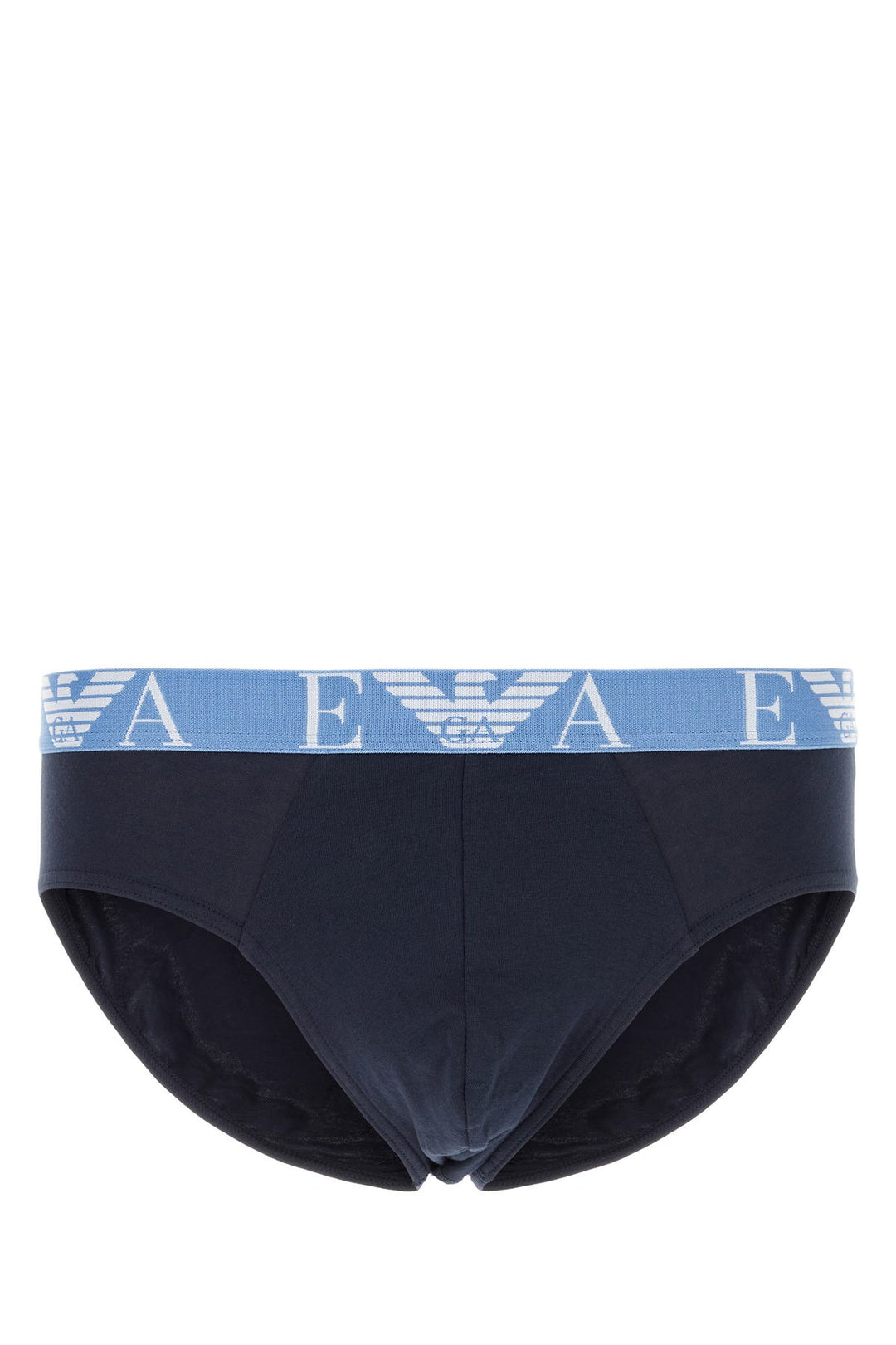 Blue stretch cotton brief set