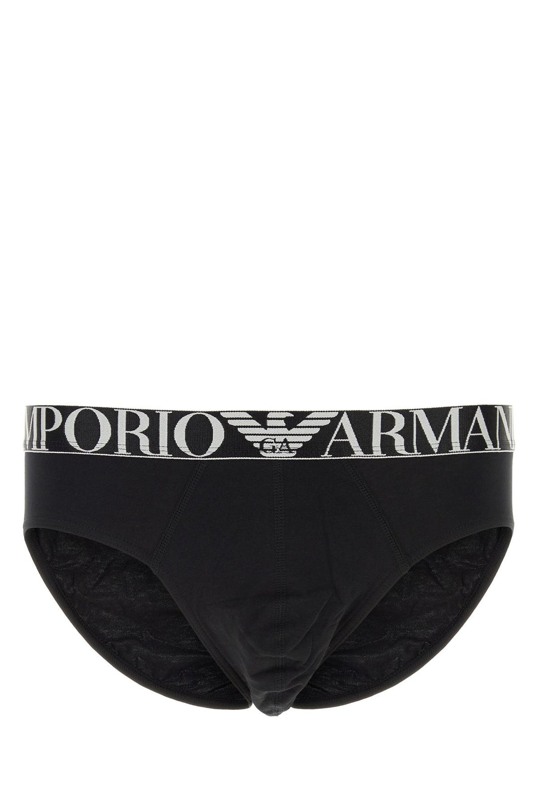 Black stretch cotton brief set