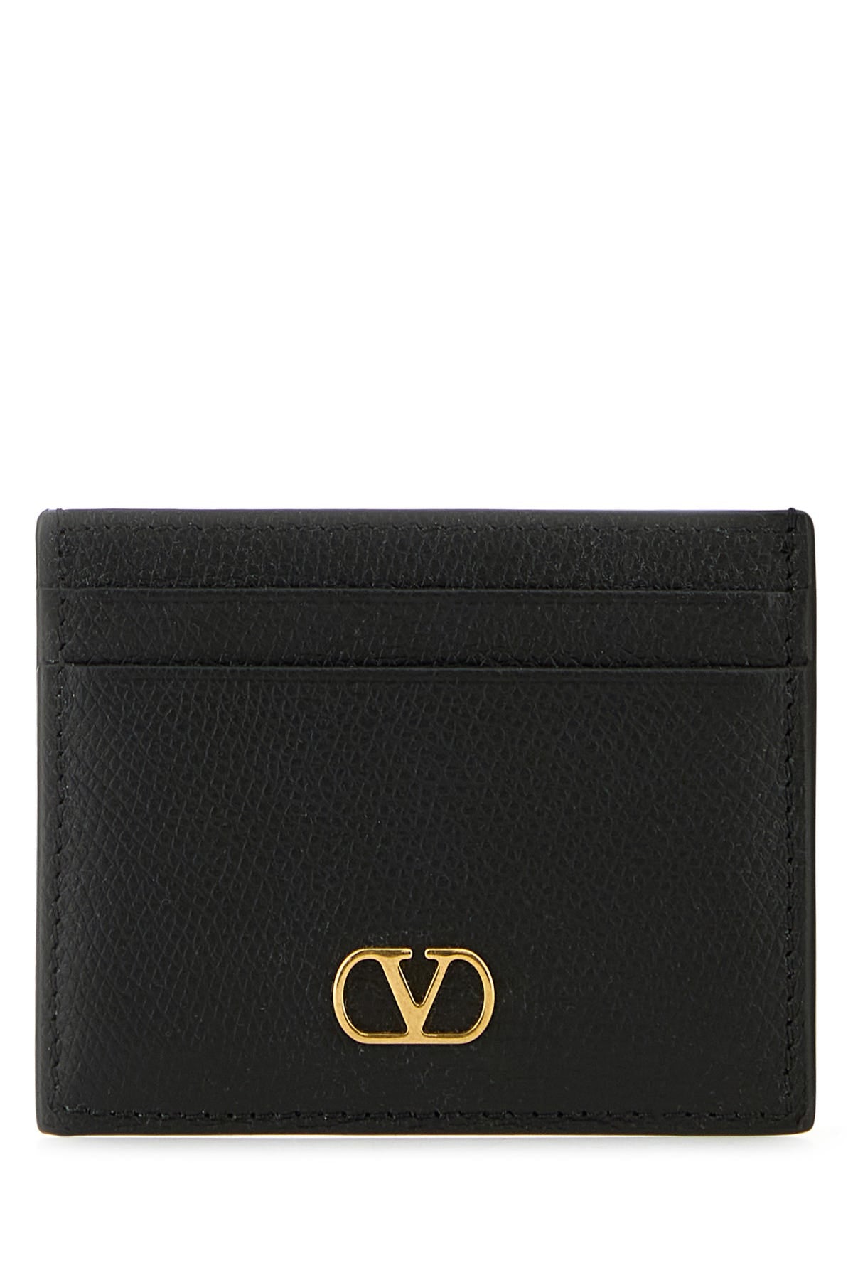 Black leather card holder