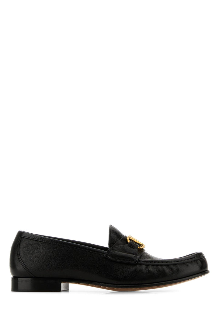 Black leather VLogo loafers