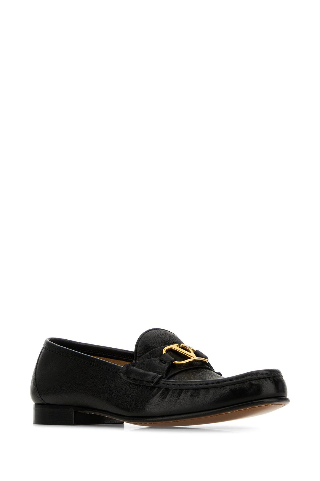 Black leather VLogo loafers