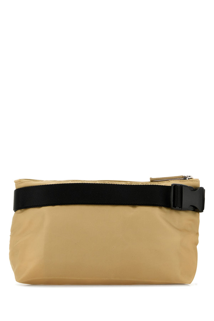 Beige fabric belt bag