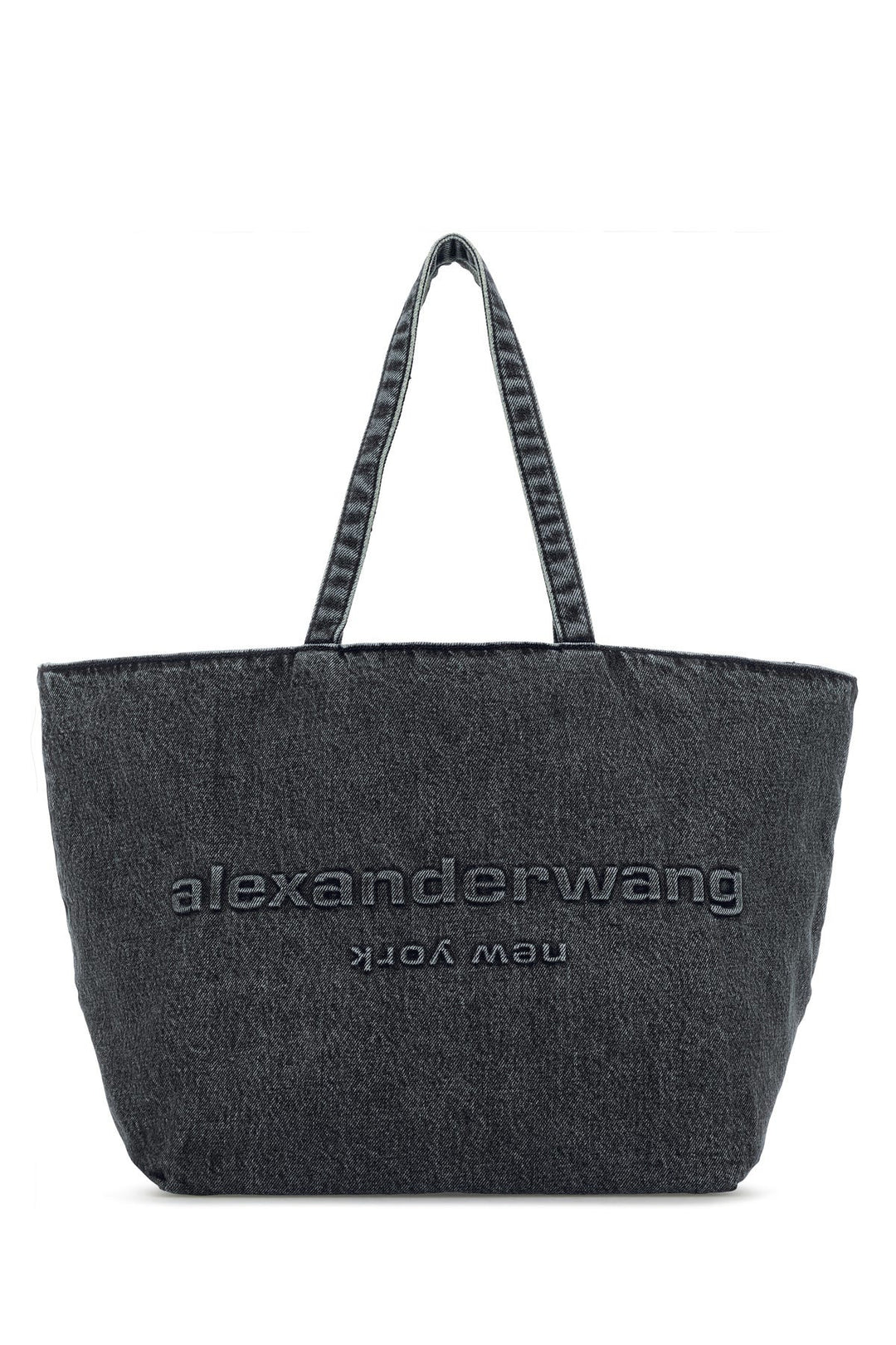 Dark grey denim Punch shopping bag