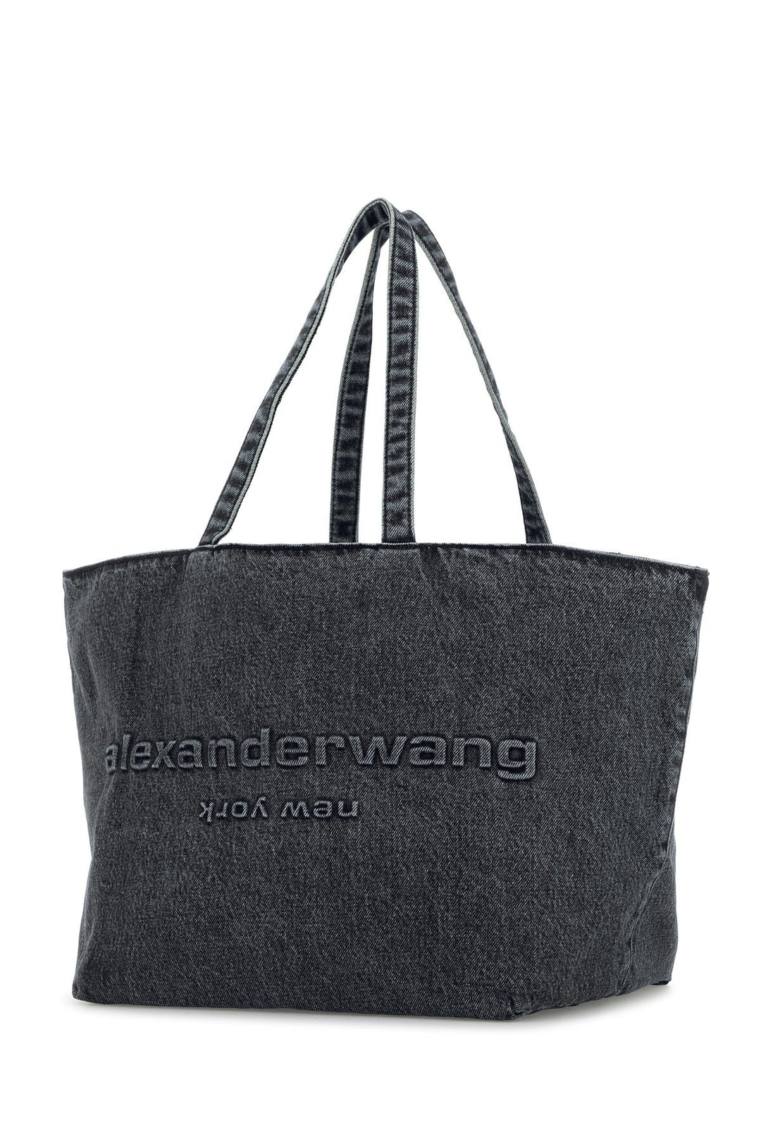 Dark grey denim Punch shopping bag