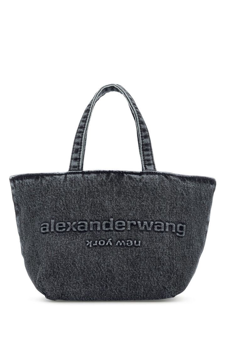 Dark grey denim small Punch shopping bag