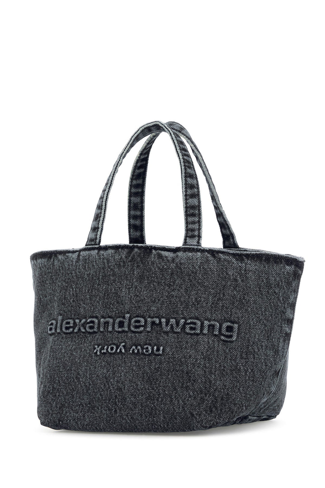 Dark grey denim small Punch shopping bag