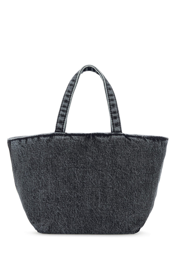 Dark grey denim small Punch shopping bag