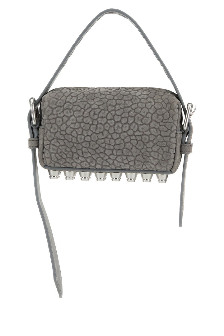 Grey nabuk mini Ricco shoulder bag