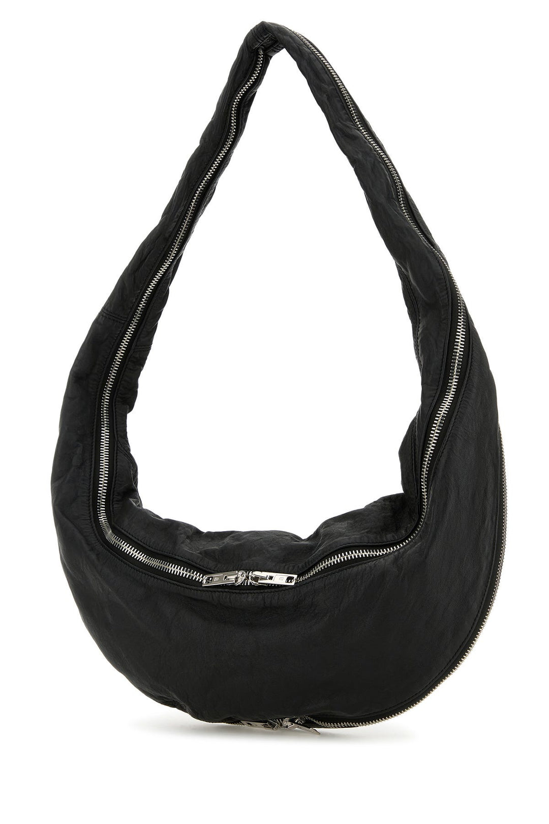 Black leather Twisty crossbody bag