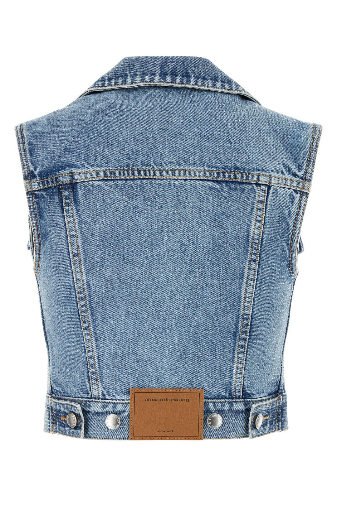 Embellished denim vest