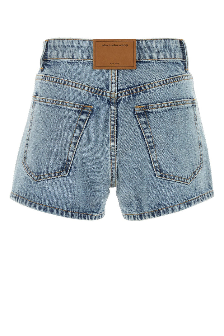 Embellished denim shorts