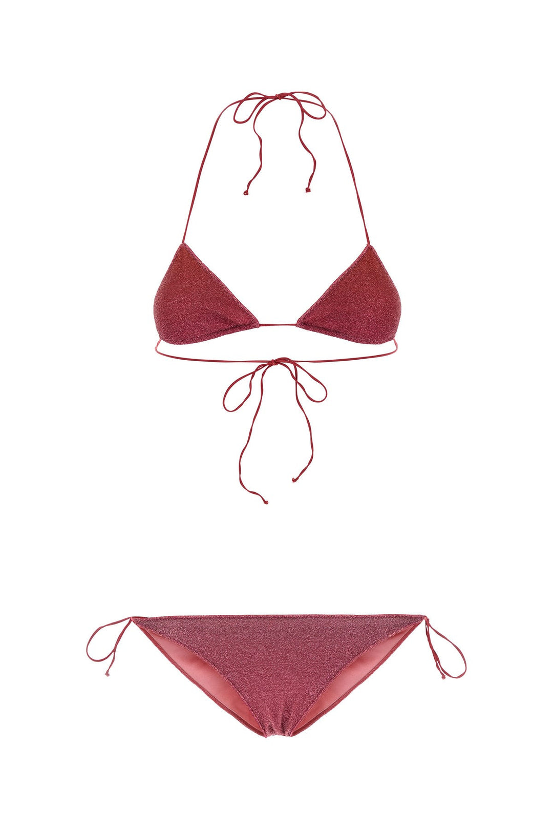 Dark pink nylon blend bikini