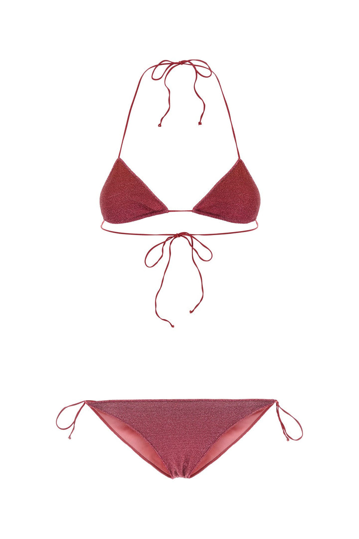 Dark pink nylon blend bikini