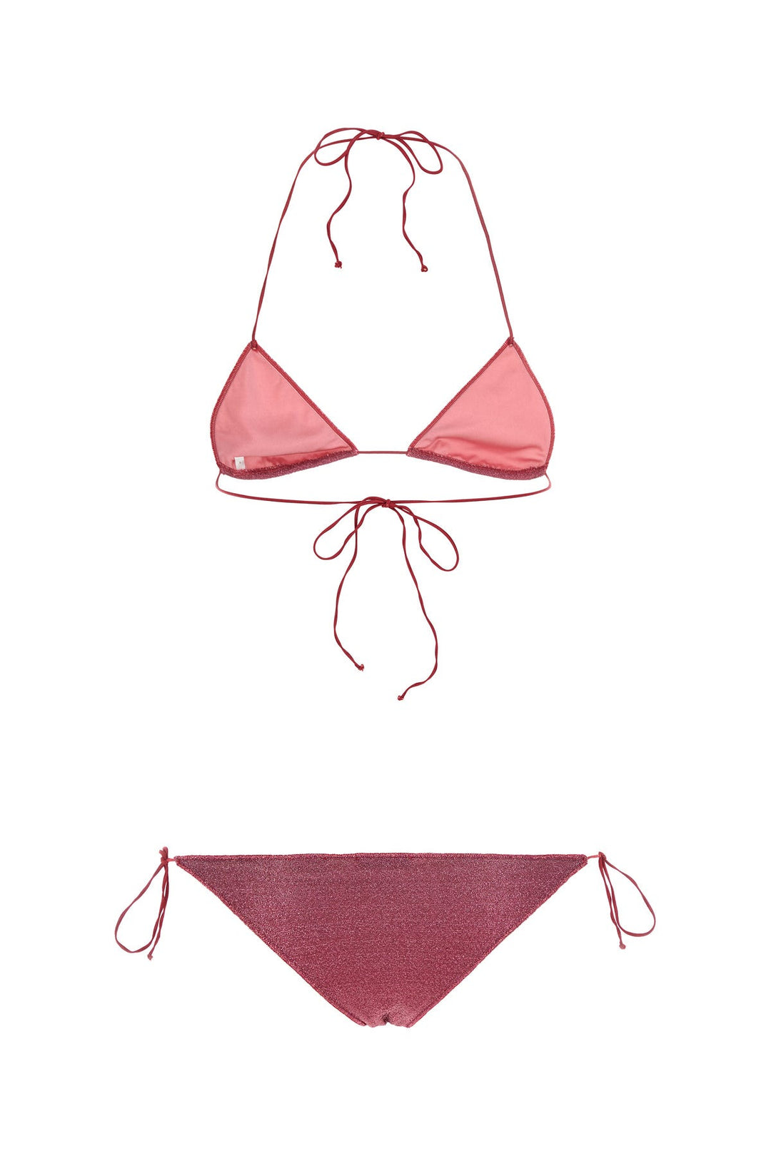 Dark pink nylon blend bikini