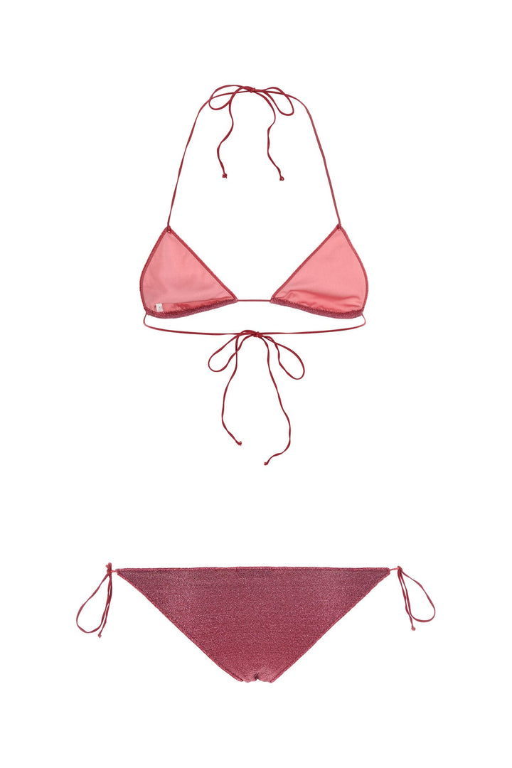 Dark pink nylon blend bikini