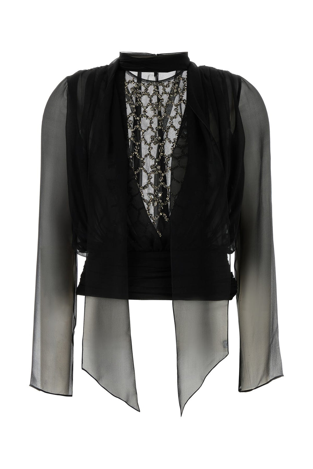 Black chiffon blouse