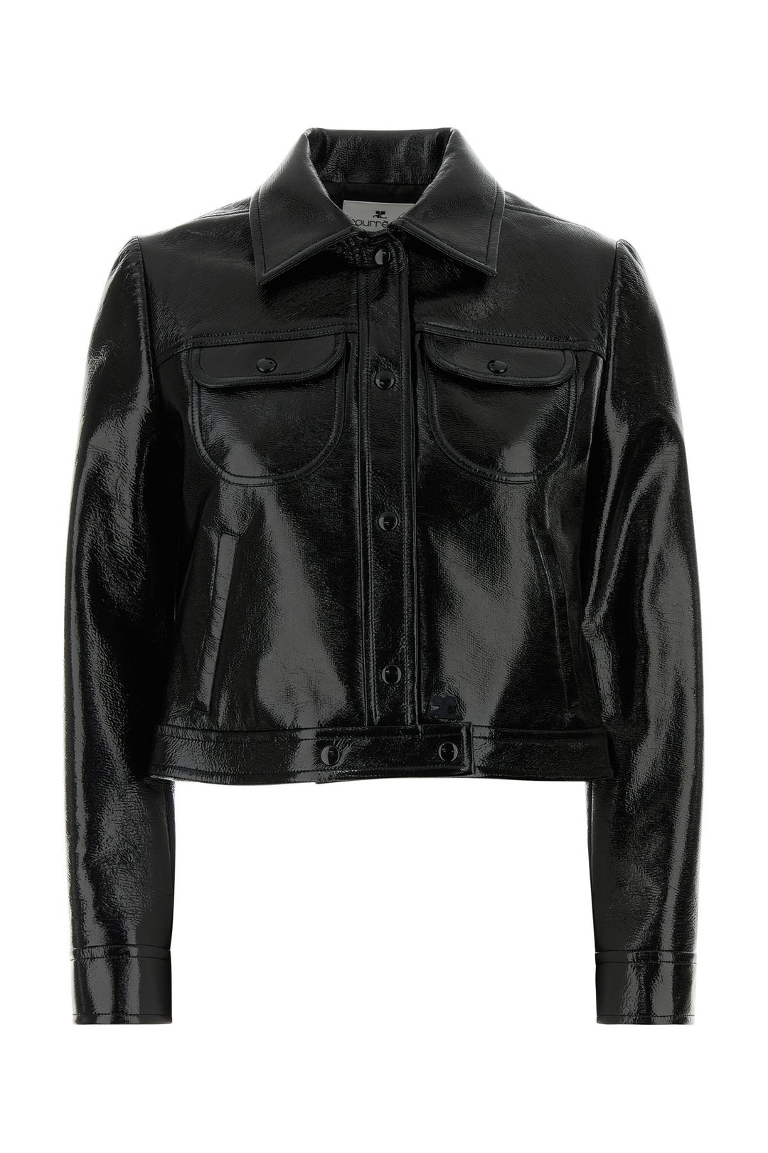 Black stretch vinyl jacket