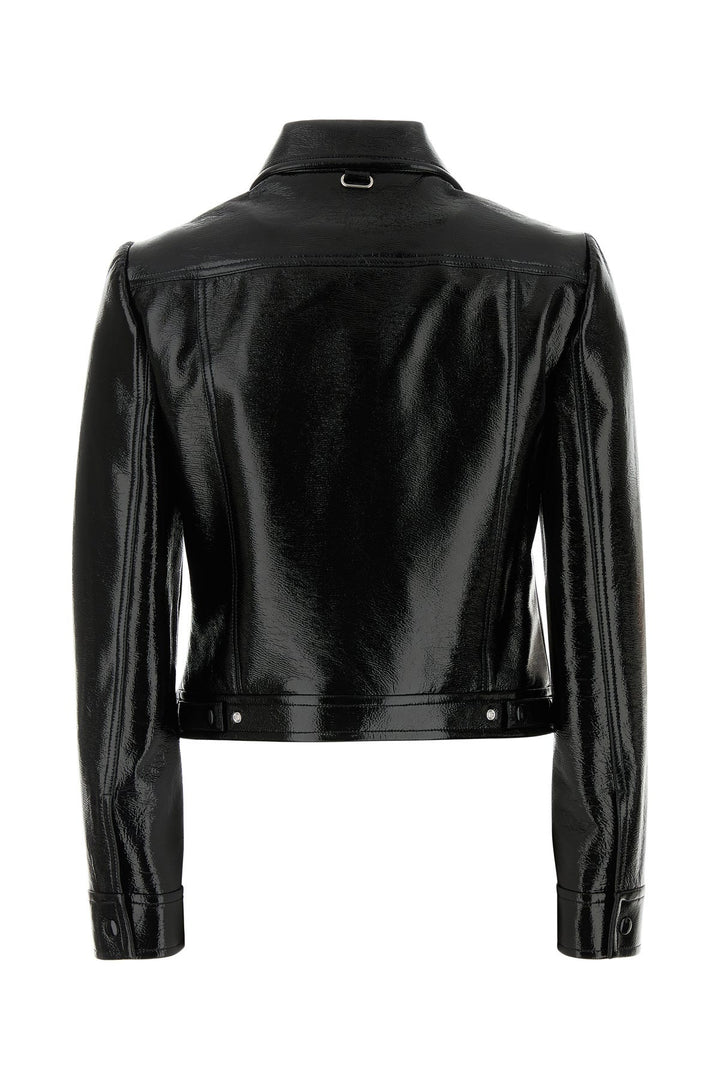 Black stretch vinyl jacket