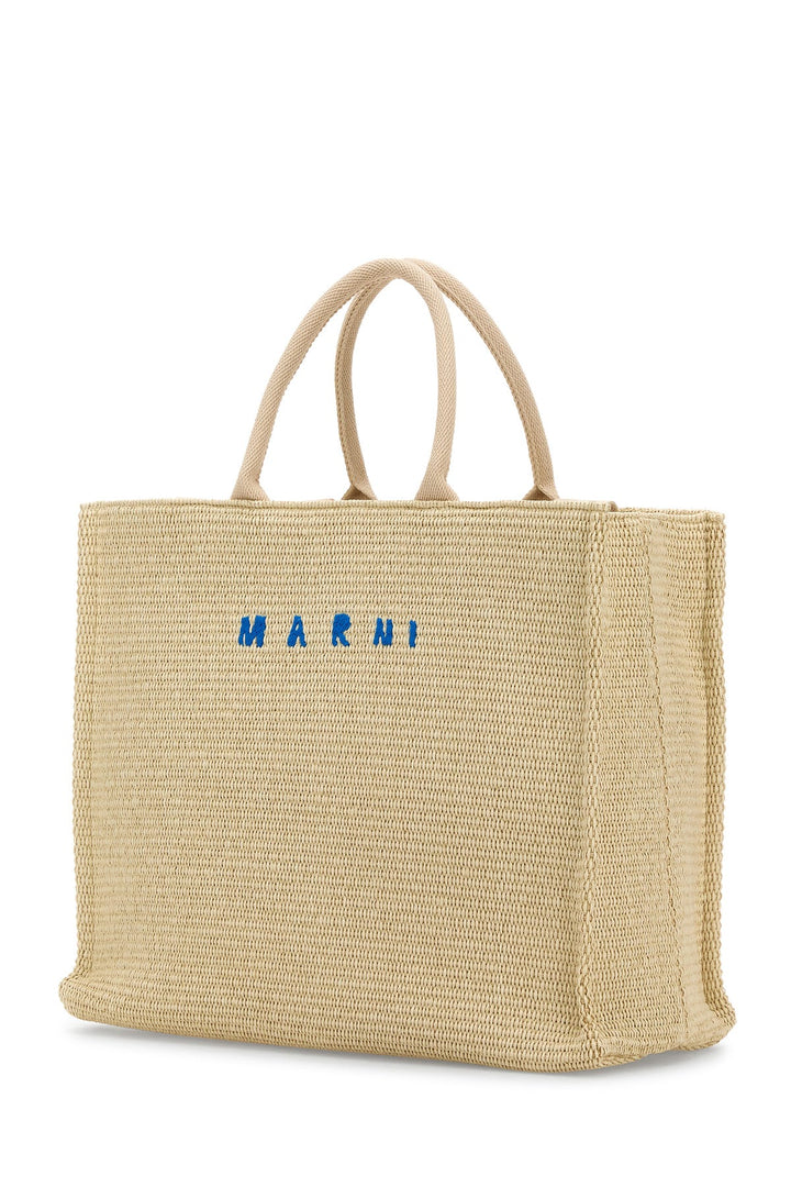 Ivory raffia shopping bag