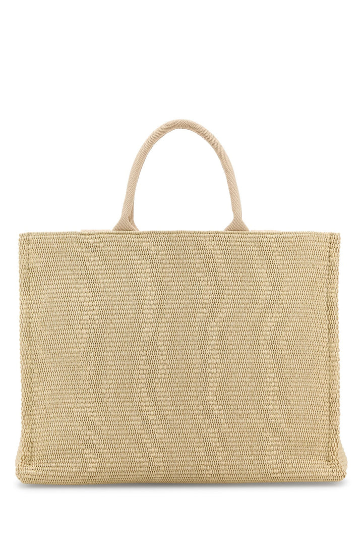 Ivory raffia shopping bag