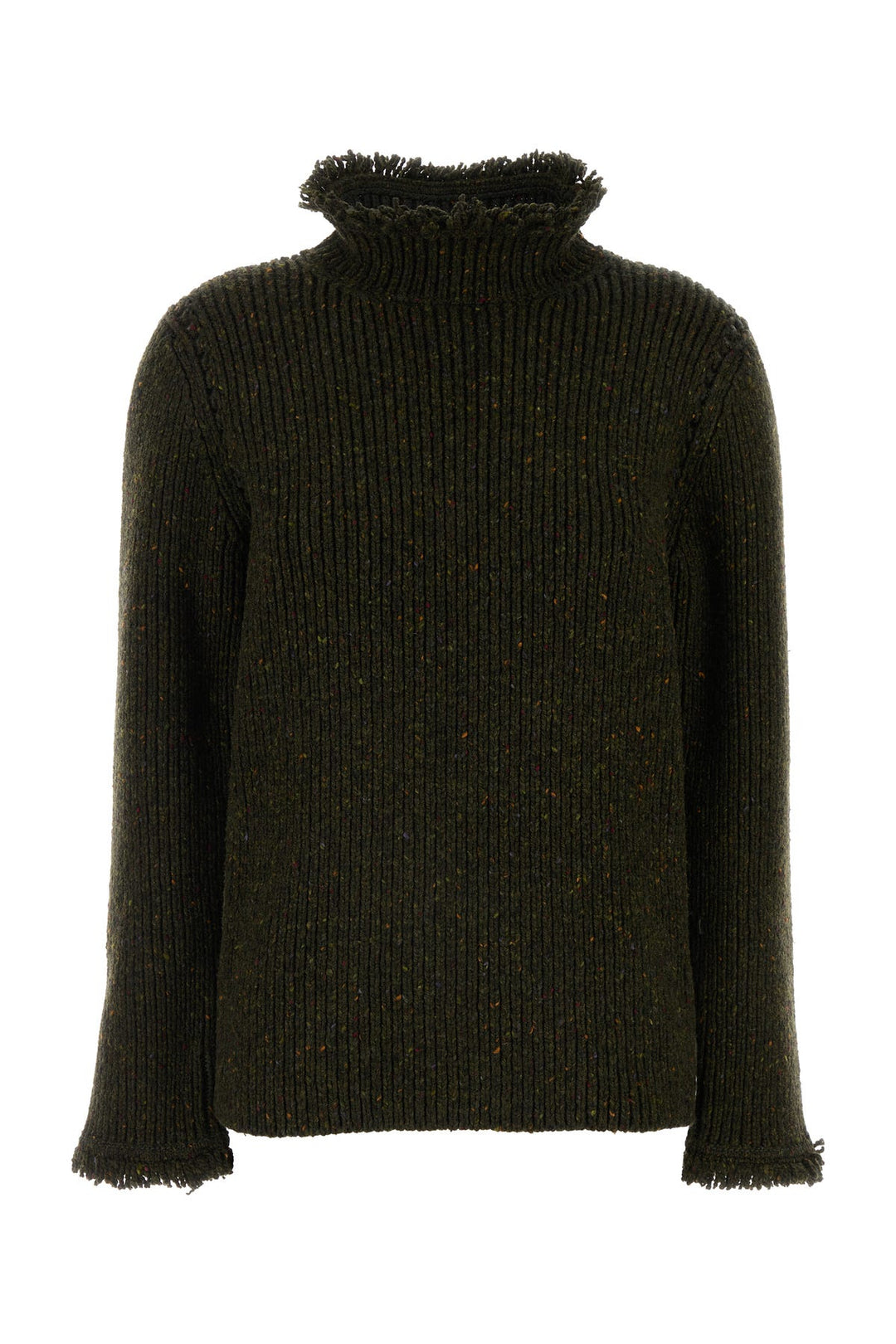 Melange bottle green wool sweater