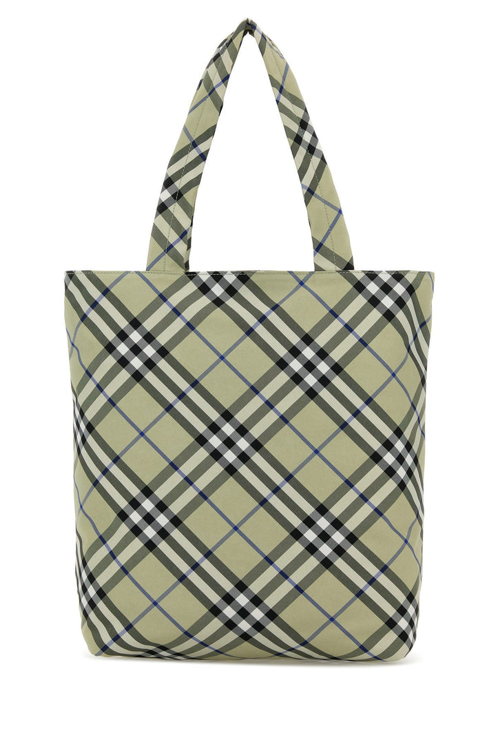 Embroidered canvas Check shopping bag