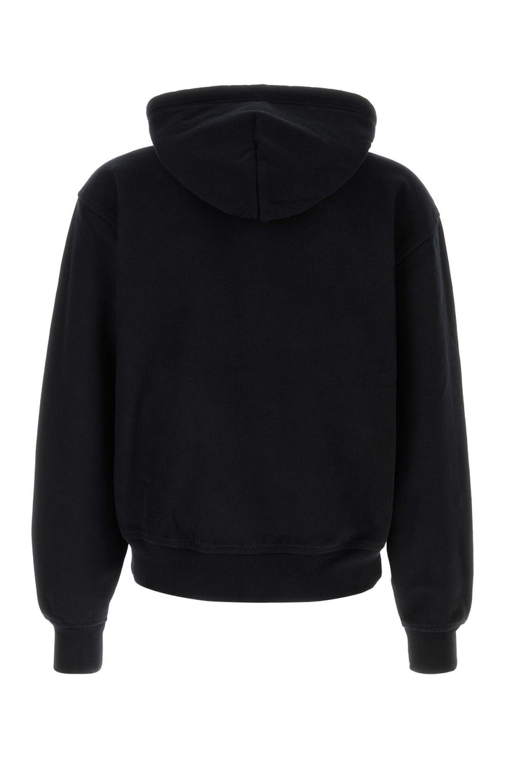 Black cotton blend sweatshirt