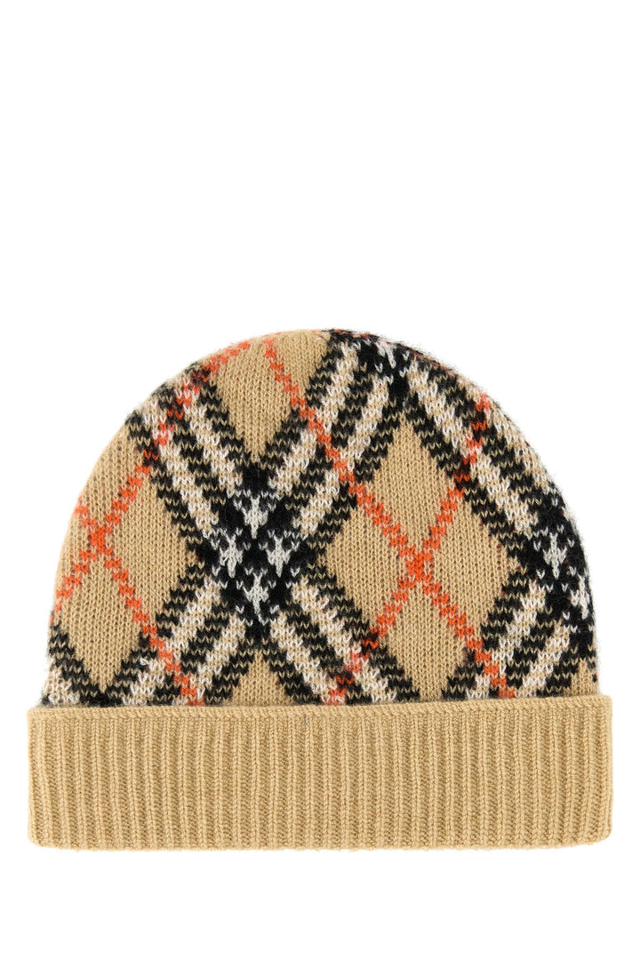 Embroidered cashmere blend beanie hat