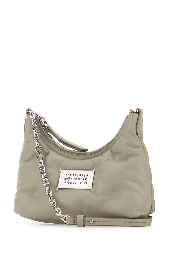 Light grey nappa leather micro Glam Slam Hobo shoulder bag